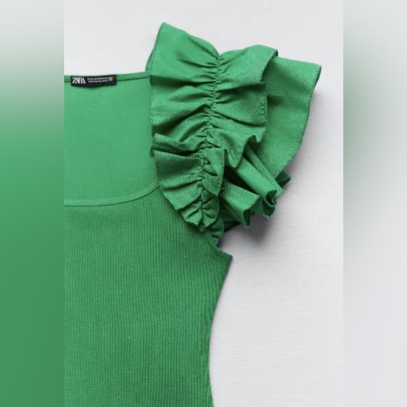 NWT ZARA BODYSUIT WITH RUFFLES SLEEVE - Picture 5 of 8